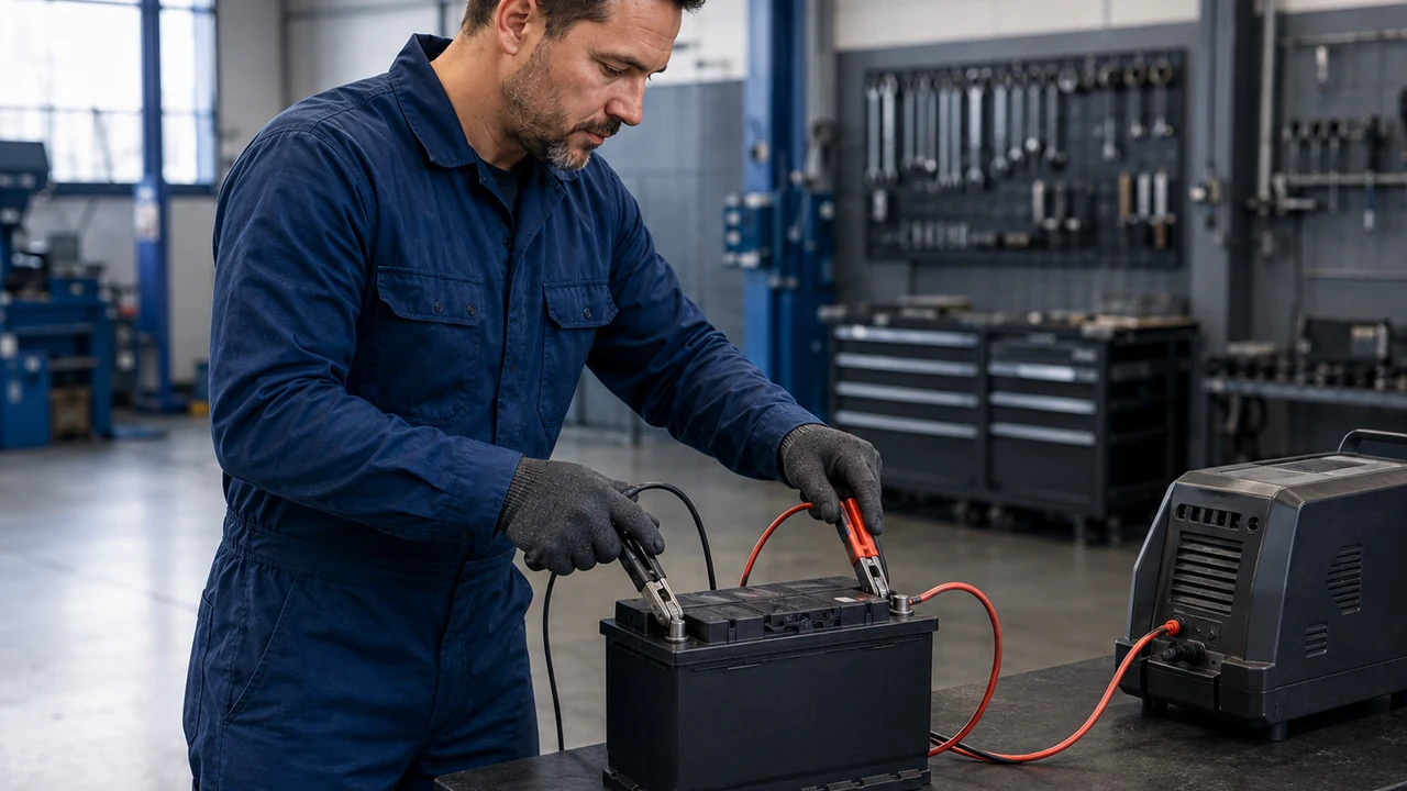 Diagnóstico da bateria com equipamento de teste